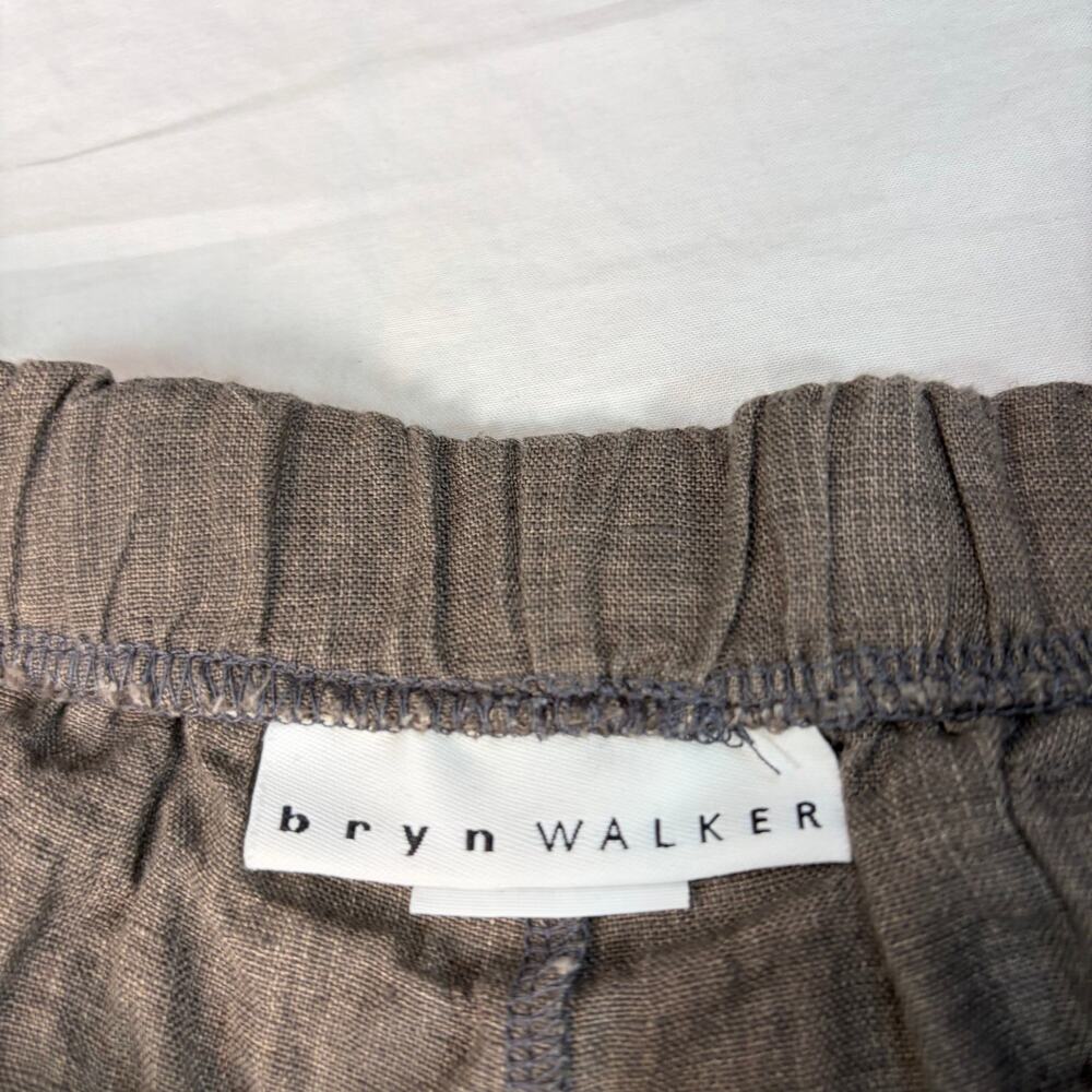 bryn walker womens linen Casbah brown wide leg ankle pants. Size XS. coastal - Picture 3 of 6